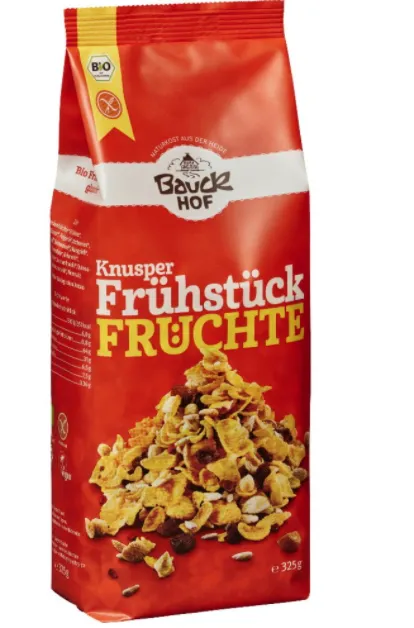 Mic dejun crocant cu fructe fara gluten ECO, 325 g, Bauck Hof
