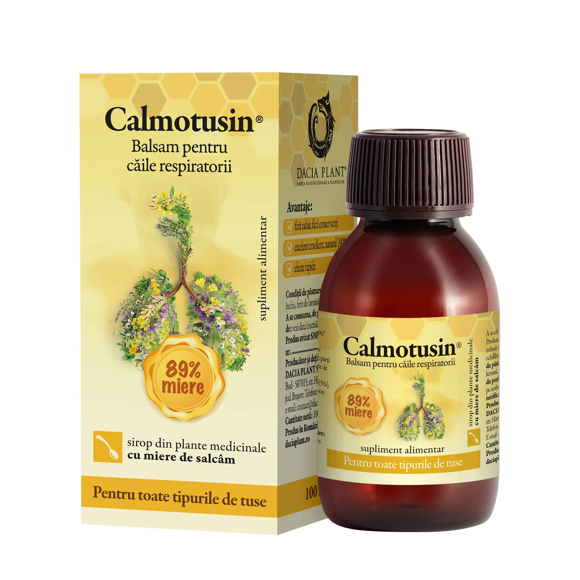 Calmotusin cu Miere Sirop x 100ml-Dacia Plant