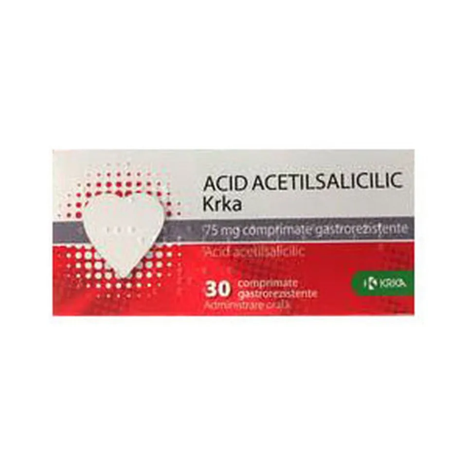 KRKA ACID ACETILSALICILIC 75MG X 30 COMPRIMATE