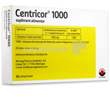 Centricor 1000 mg 20 comprimate