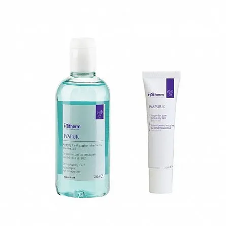 IVATHERM Ivapur K x 30ml + Gel curatare x 250ml -75%red