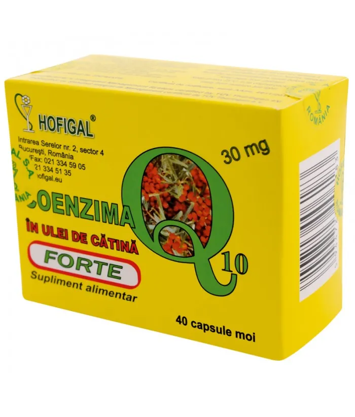 Coenzima Q10 in ulei de catina Forte 30 mg, 40 capsule, Hofigal