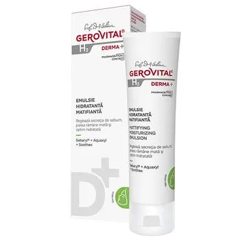 Emulsie hidratanta matifianta H3 Derma+, 50ml, Gerovital