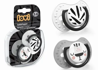 Lovi suzete din silicon Dynamic 3-6 luni Salt & pepper x 2 bucati (cod 22/878)