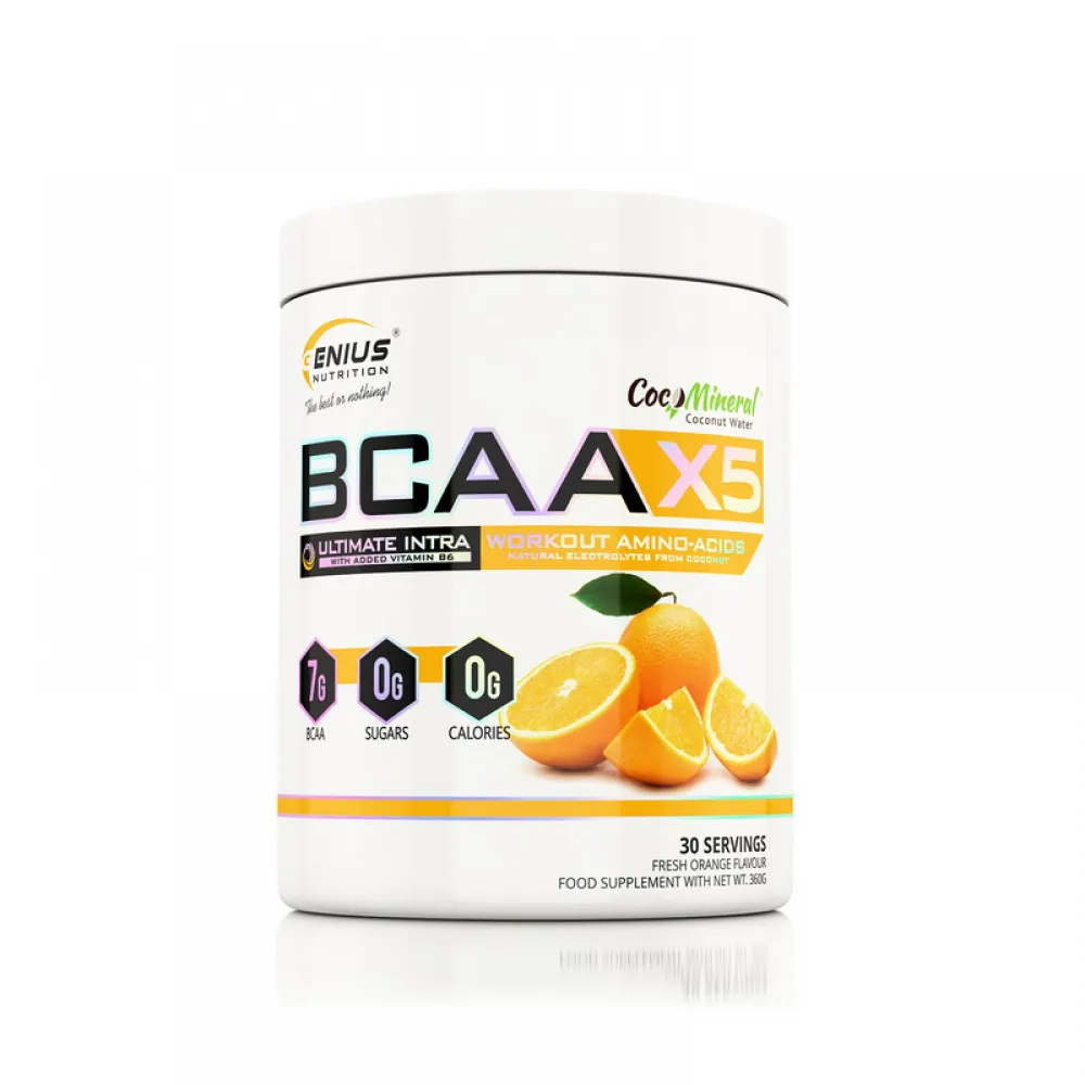 BCAA-X5 cu aroma de portocala (360 grame), Genius Nutrition