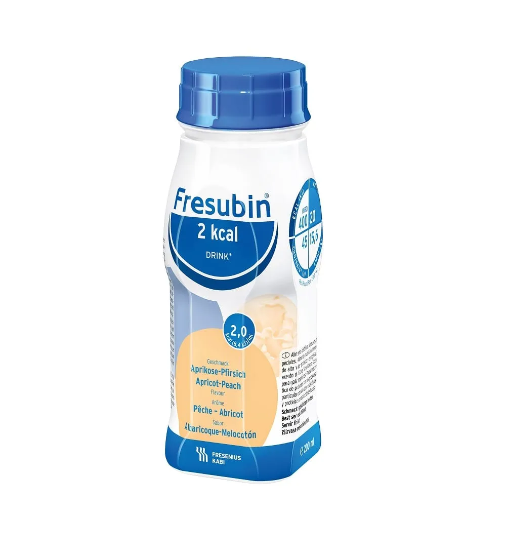 Fresubin bautura energizanta cu proteine cu aroma de caise si piersici 2kcal x 200 ml x 4 flacoane (Fresenius)
