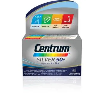 Centrum Silver 50+ Complet de la A la Zinc, 60 comprimate, GSK