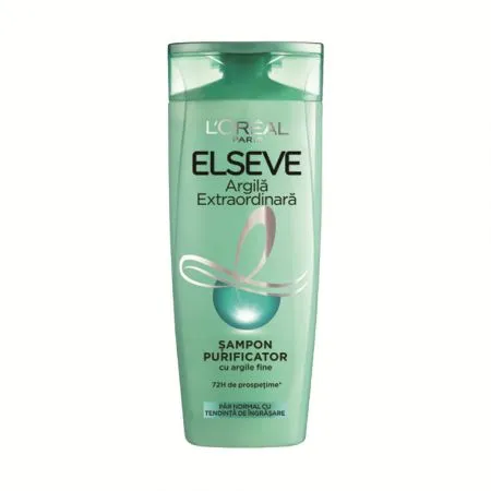 Sampon purificator pentru par normal cu tendinta de ingrasare Argila Extraordinara, 250 ml, Elseve