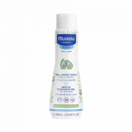 Gel de curatare delicat pentru par si corp, 200 ml, Mustela