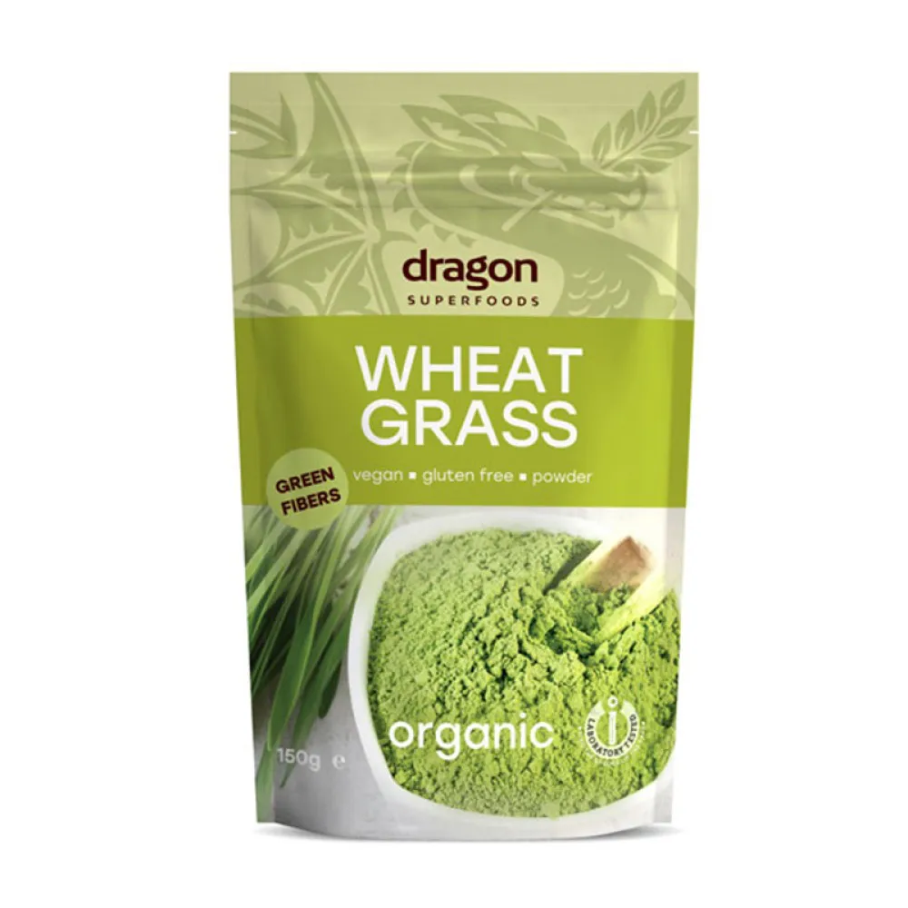 Iarba de grau pulbere raw bio (150 grame), Dragon Superfoods