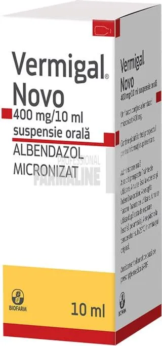 VERMIGAL NOVO 400 mg/10 ml X 1 SUSP. ORALA 400mg/10ml BIOFARM S A