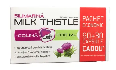 Zdrovit Silimarina 1000mg + Colina x 90 + 30 capsule Cadou