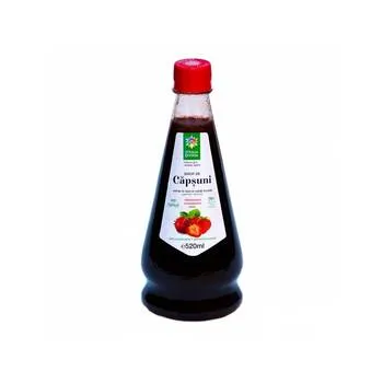 Sirop natural de capsuni presat la rece, 520ml, Steaua Divina