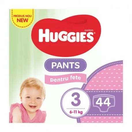 Huggies Pants D Jumbo Girl, Nr.3, 6-11 kg, 44 bucati