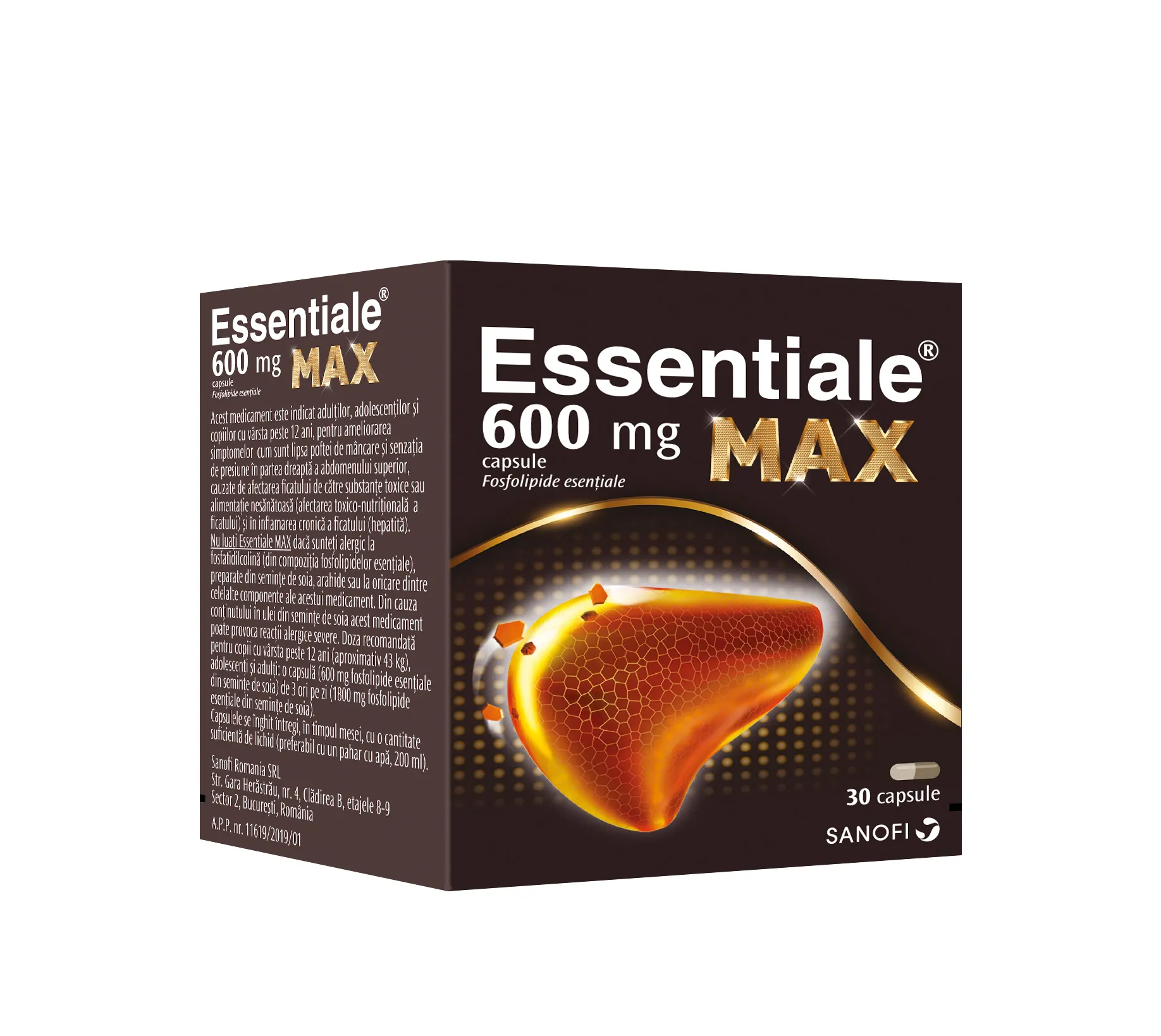 Essentiale Max 600 mg, 30 capsule, Sanofi