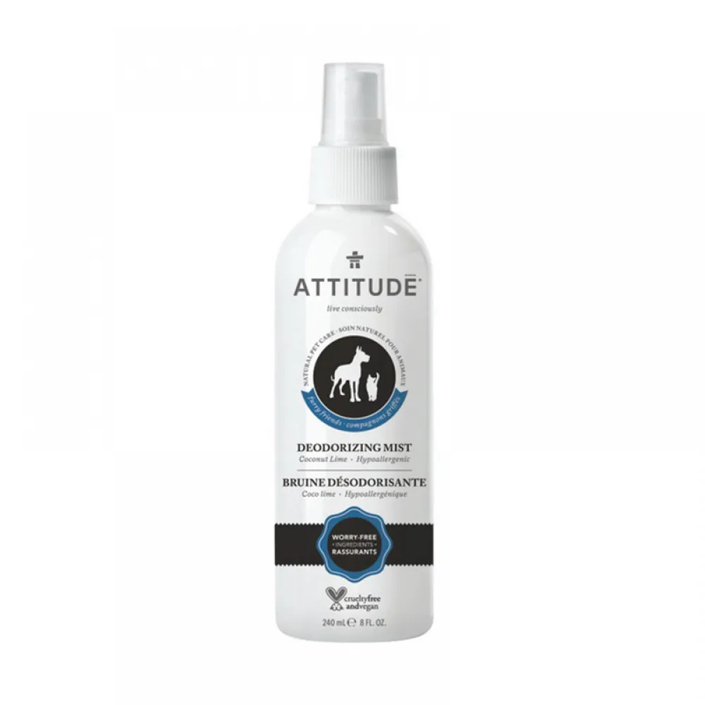 Solutie dezodorizanta cu pulverizator, lime si nuca de cocos (240 ml), Attitude