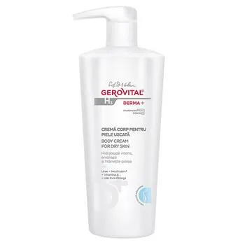 Crema corp pentru piele uscata H3 Derma+, 500ml, Gerovital