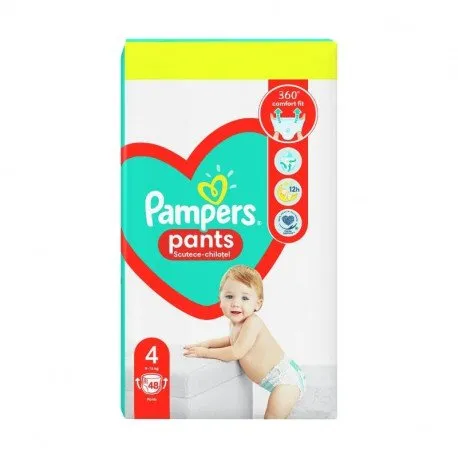 Pampers Pants Scutece chilotel Marimea 4 Maxi, 9-15kg, 48 bucati