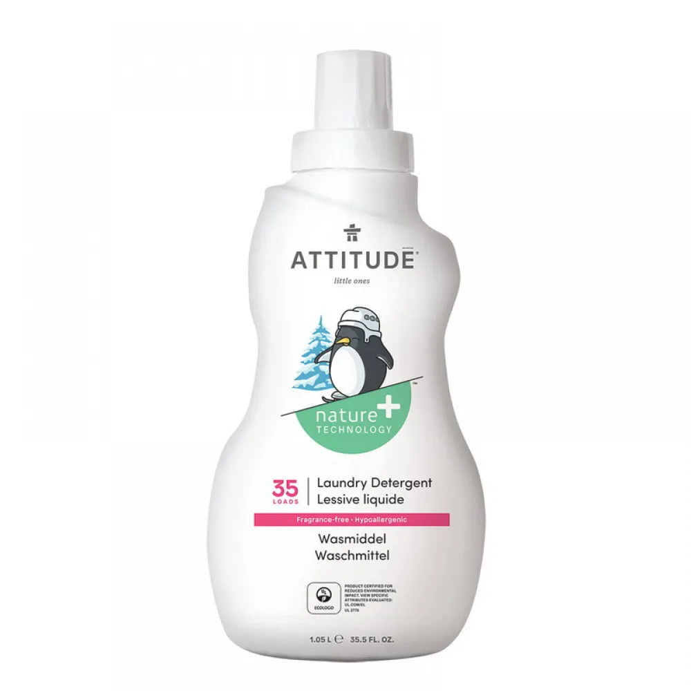 Detergent lichid pentru rufele bebelusilor, 35 spalari, fara miros (1050 ml), Attitude