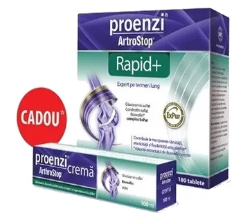Walmark Proenzi ArtroStop Rapid+ x 180 tablete + Proenzi ArthroStop Crema 100ml (Cadou)