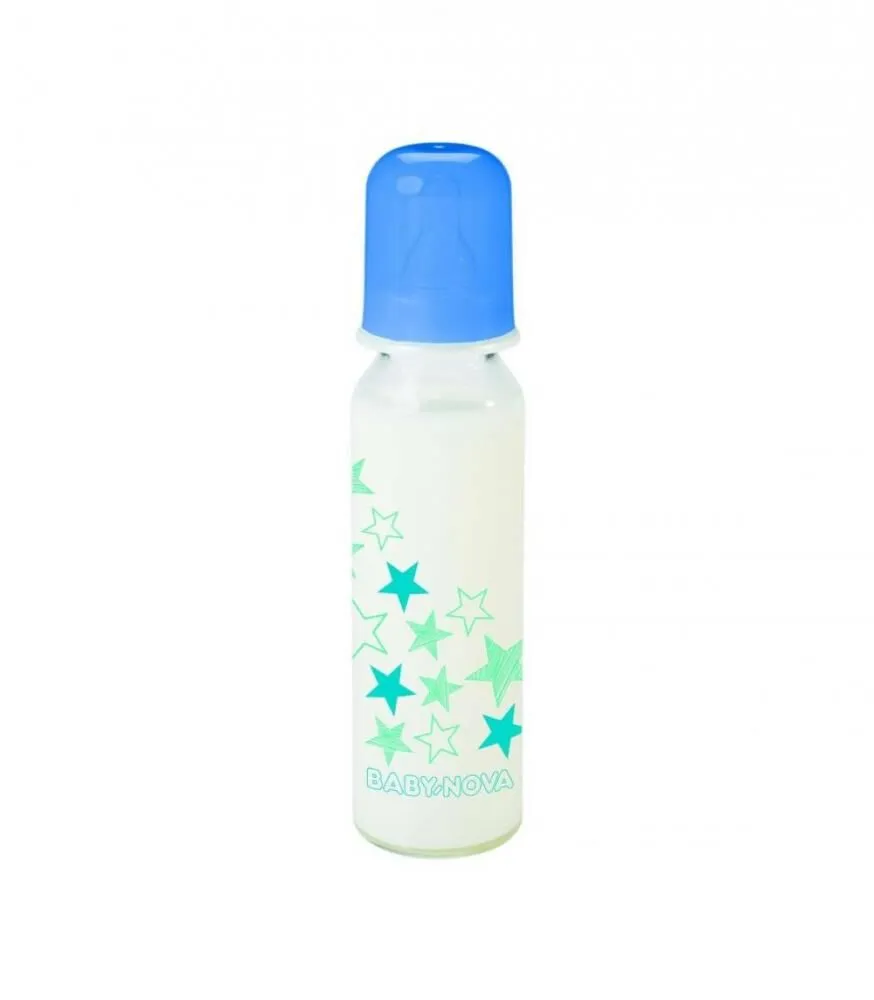 Baby Nova 43705 Biberon din Sticla 240ml - Albastru
