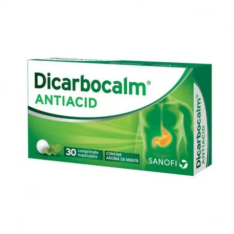 Dicarbocalm, 30 comprimate masticabile