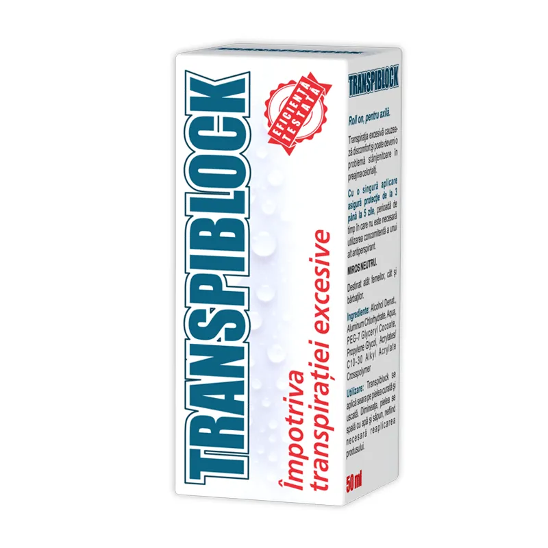 Roll-on impotriva transpiratiei excesive Transpiblock, 50 ml, Adex-Cosmetics