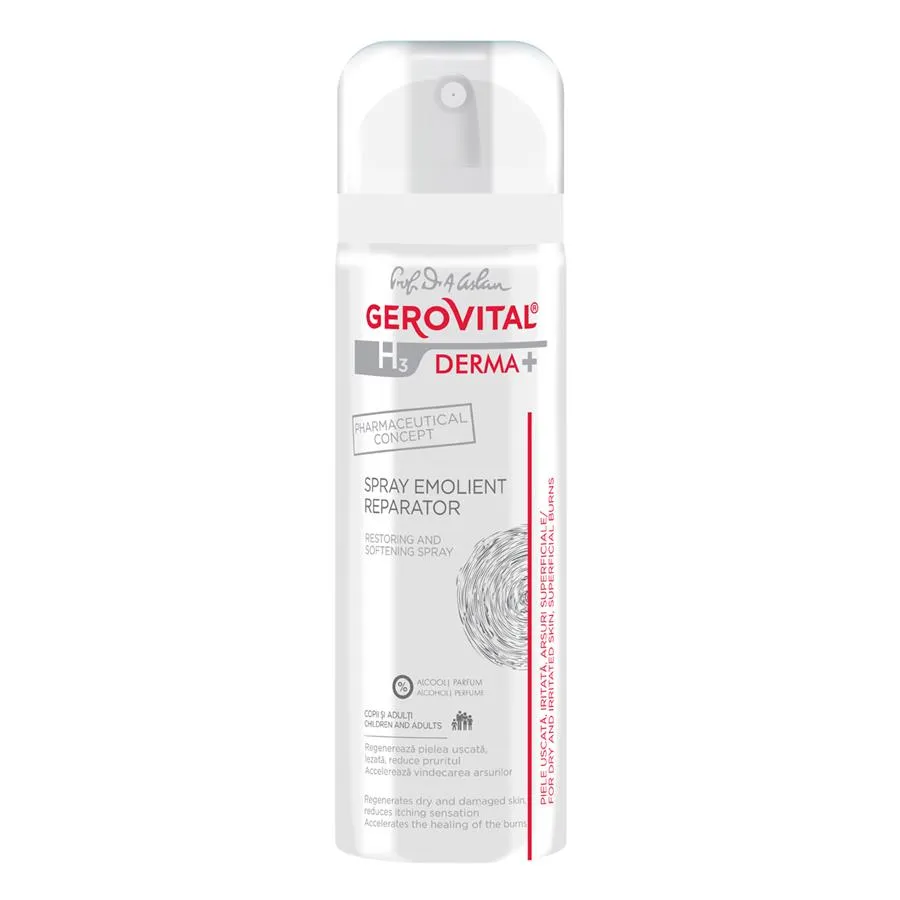 Spray emolient reparator H3 Derma+, 150 ml, Gerovital 3715
