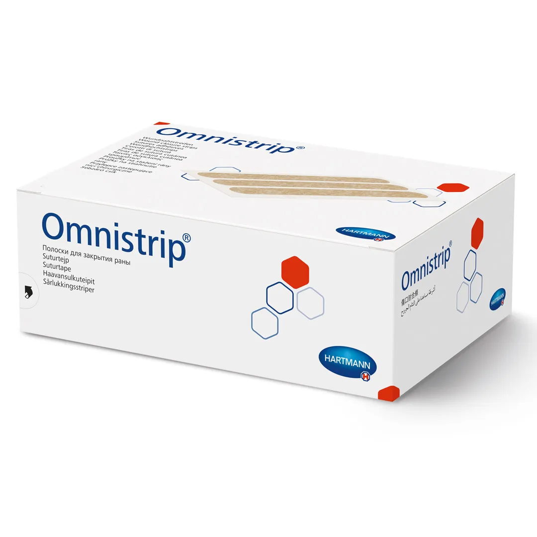 Plasturi pentru inlocuirea suturilor chirurgicale, Omnistrip, 6 x 38 mm, 1 cutie/50 bucati, 50 x 6 benzi, Hartmann