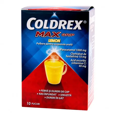 Coldrex MaxGrip LEMON , 10 plicuri