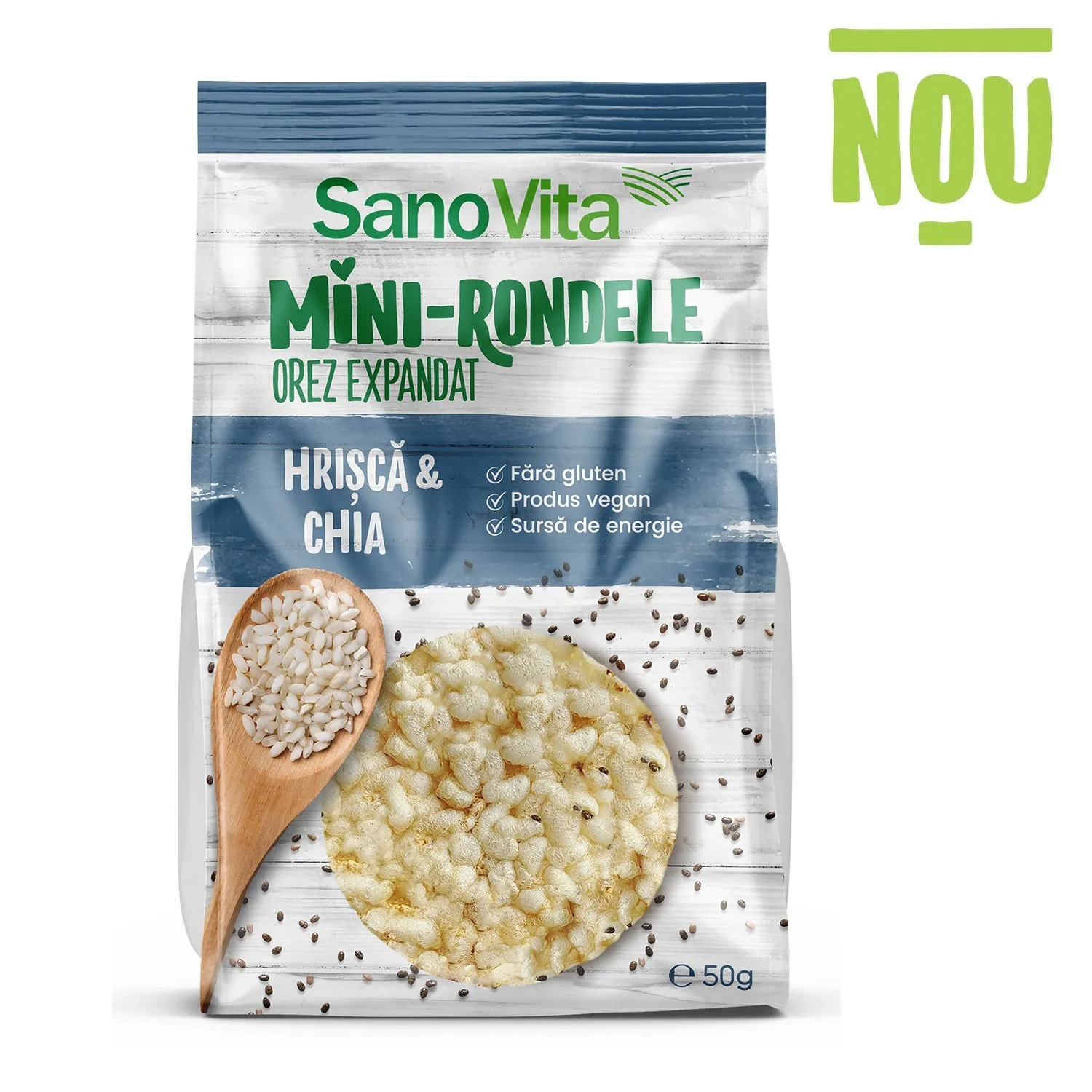 Mini Rondele din orez cu hrisca si chia 50g (Sanovita)