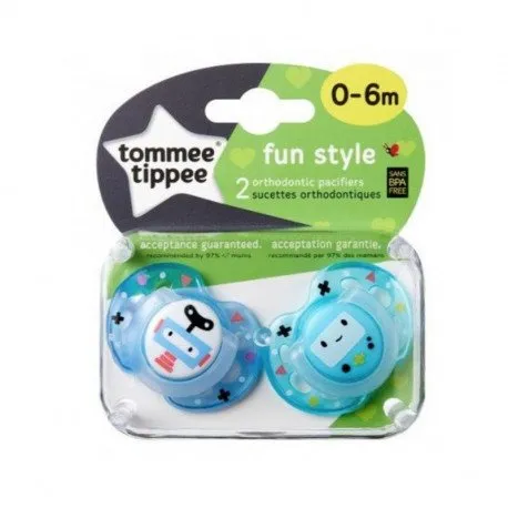 Tommee Tippee Suzete Ortodontice de Zi FUN 0-6 Luni, 2 bucati