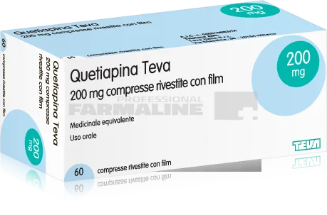 QUETIAPINA TEVA 200 mg X 60 COMPR. ELIB. PREL. 200mg TEVA PHARMACEUTICALS