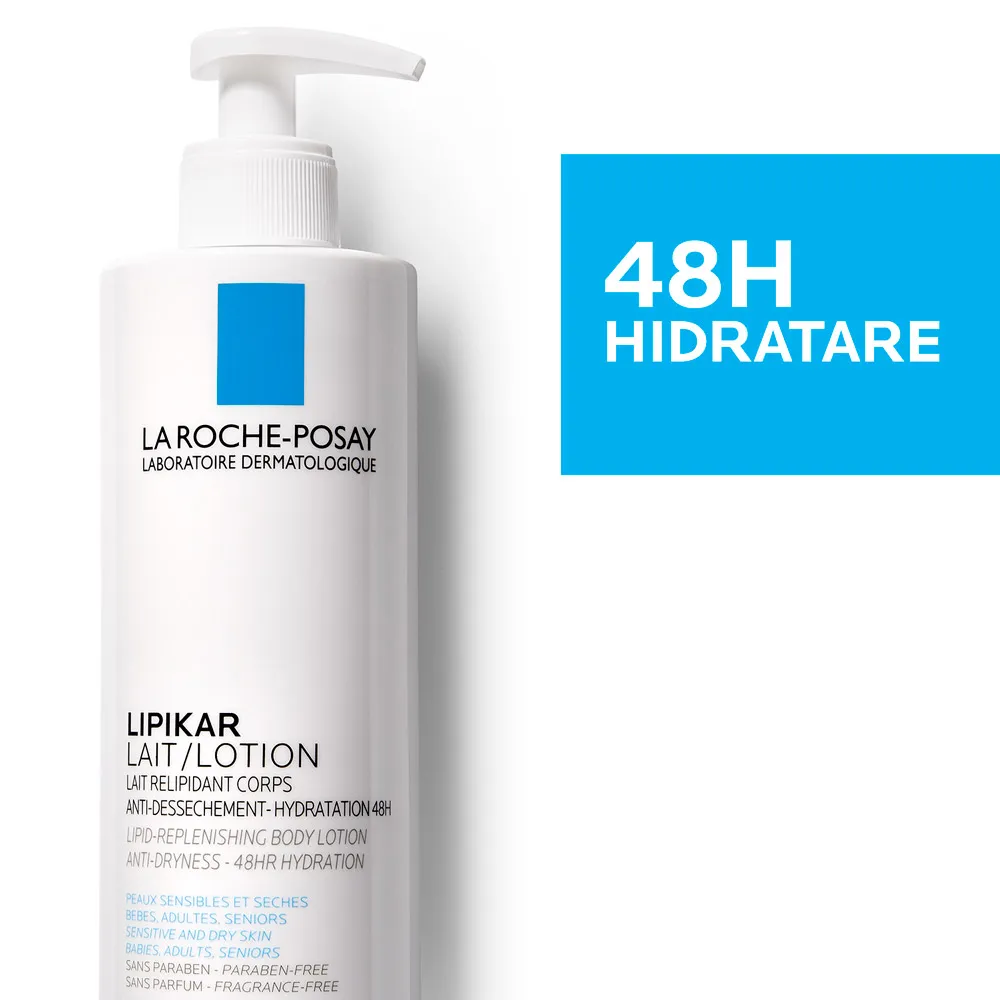 La Roche Posay Lipikar Lapte de corp relipidant anti-uscaciune cu efect de hidratare de 48 de ore 400ml