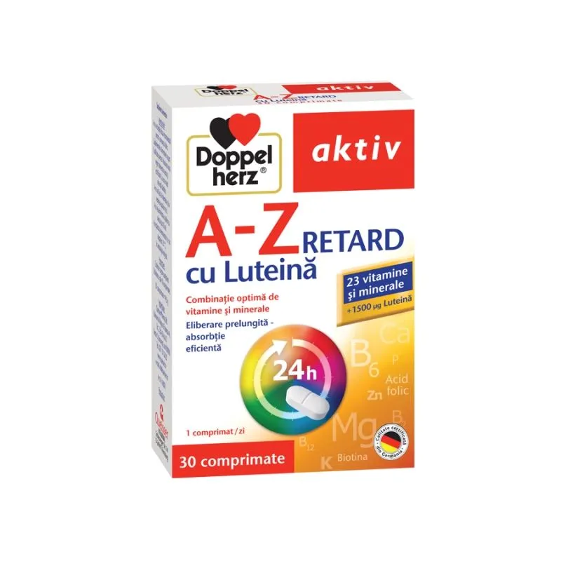 DOPPELHERZ Aktiv A-Z Retard cu Luteina, 30 comprimate
