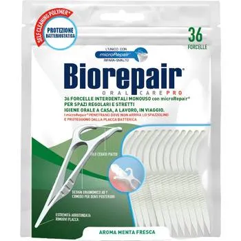 Ata dentara si scobitoare 2 in 1, 36 bucati, Biorepair