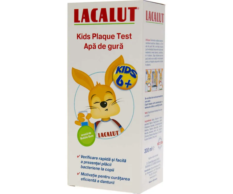 LACALUT KIDS TEST PLACA DENTARA APA DE GURA 300ML