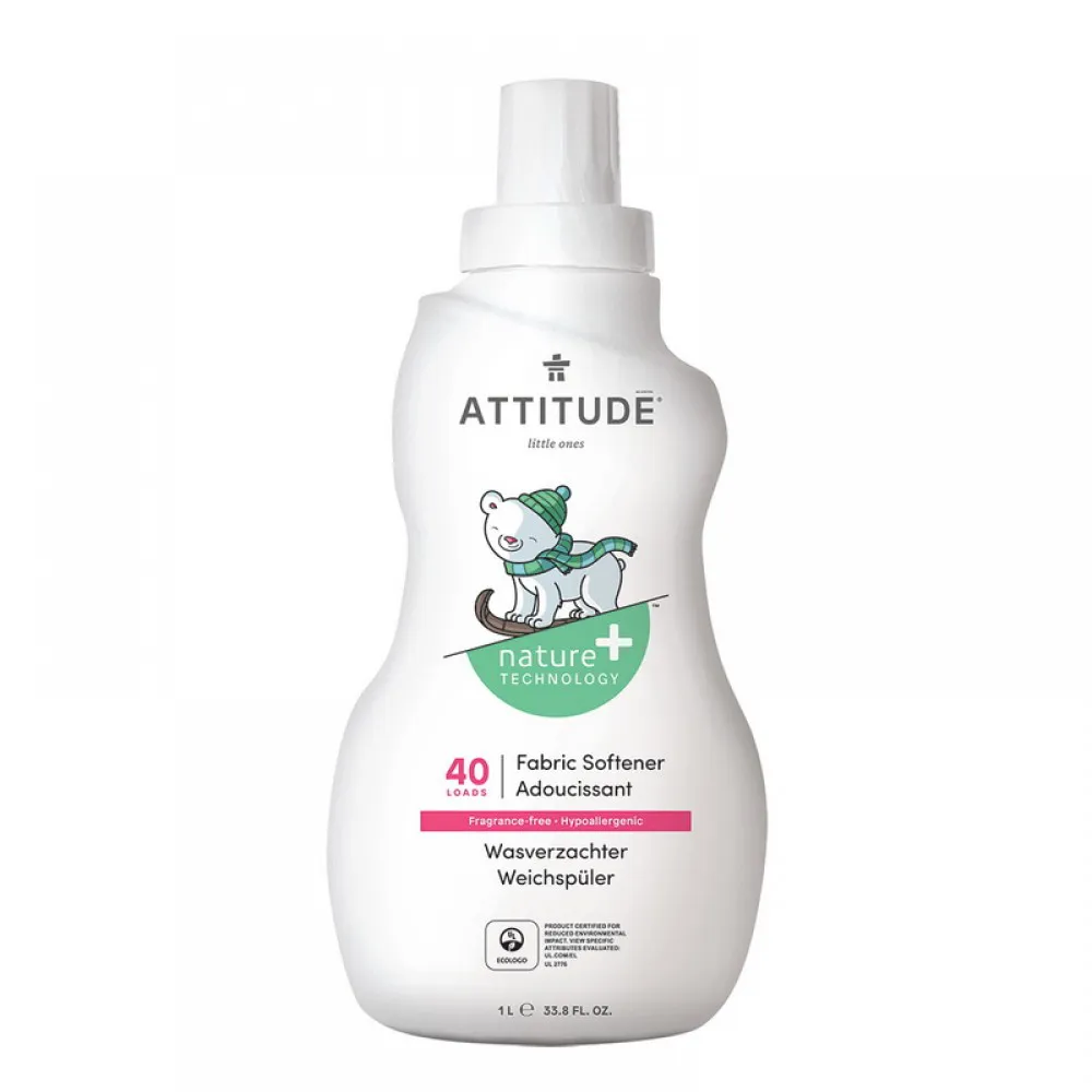 Balsam de rufe pentru bebelusi, 40 spalari, fara parfum (1000 ml), Attitude
