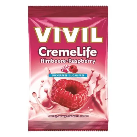 Bomboane Creme Life Classic Zmeura fara zahar, 110g, Vivil