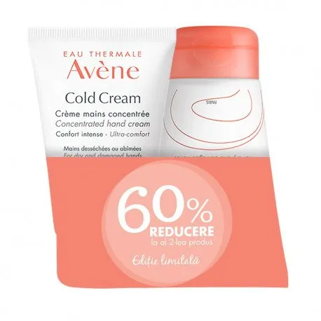 Avene Cold Cream PACHET Crema de maini, 50ml 1 + 60%