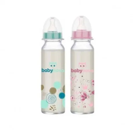 BabyNova Biberon sticla decorat, 240ml