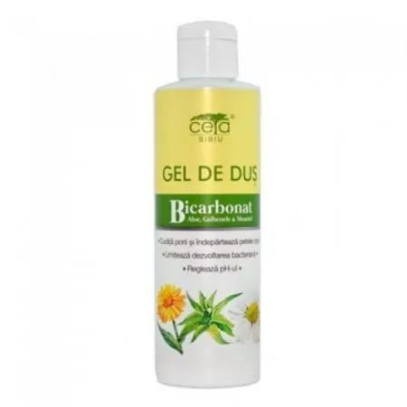 Gel de dus cu bicarbonat, aloe, galbenele si musetel, 200 ml, Ceta Sibiu