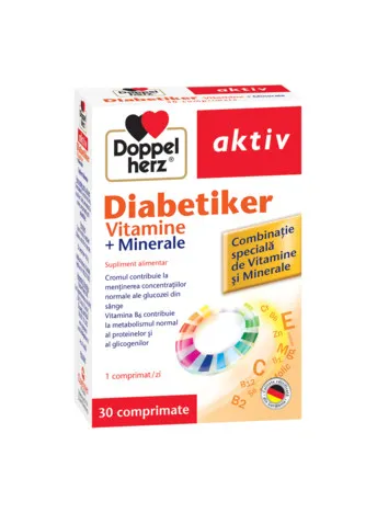 Diabetiker vitamine si minerale pentru diabetici,  30 comprimate, Doppelherz