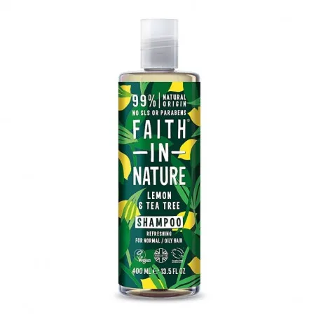 Faith in Nature Sampon natural revigorant cu lamaie si tea tree, 400 ml