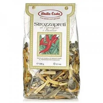 Paste strozzapreti cu paprika si busuioc, 250g, Dalla Costa