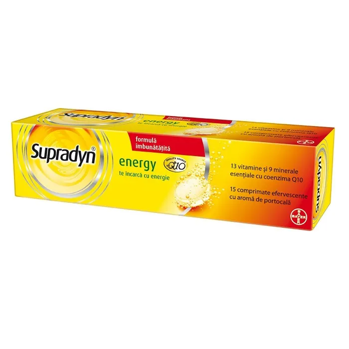 Supradyn Energy cu Coenzima Q10, 15 comprimate efervescente, Bayer