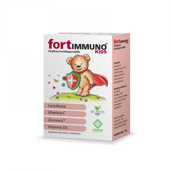 FortIMMUNO Kids x 10 plicuri orodispensabile, Dr. Phyto