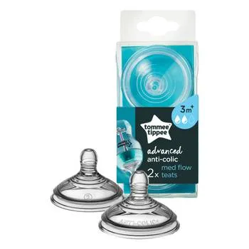 Tetina Advanced anti-colici flux mediu 3 luni+, 2 bucati, Tommee Tippee