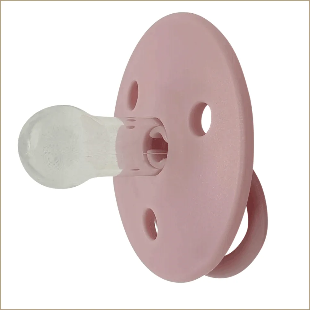 Suzeta din silicon 0+ luni pink, 2 bucati, Mininor