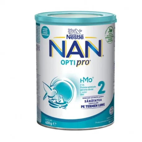 Lapte de continuare pentru sugari Nestlé NAN OPTIPRO 2 HM-O, de la 6 luni, 400g